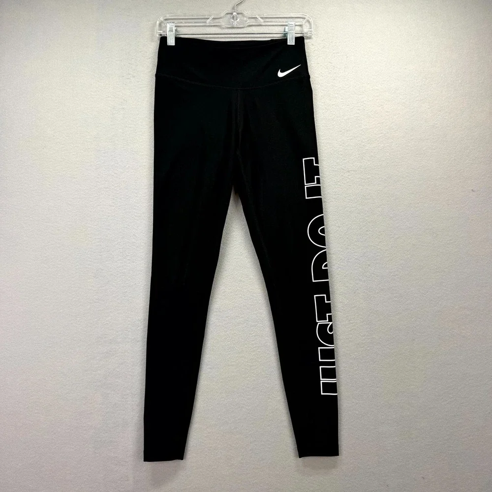 Nike Sportswear Leggings Womens XS 26x28* Black Just Do It Gym Athletic Training